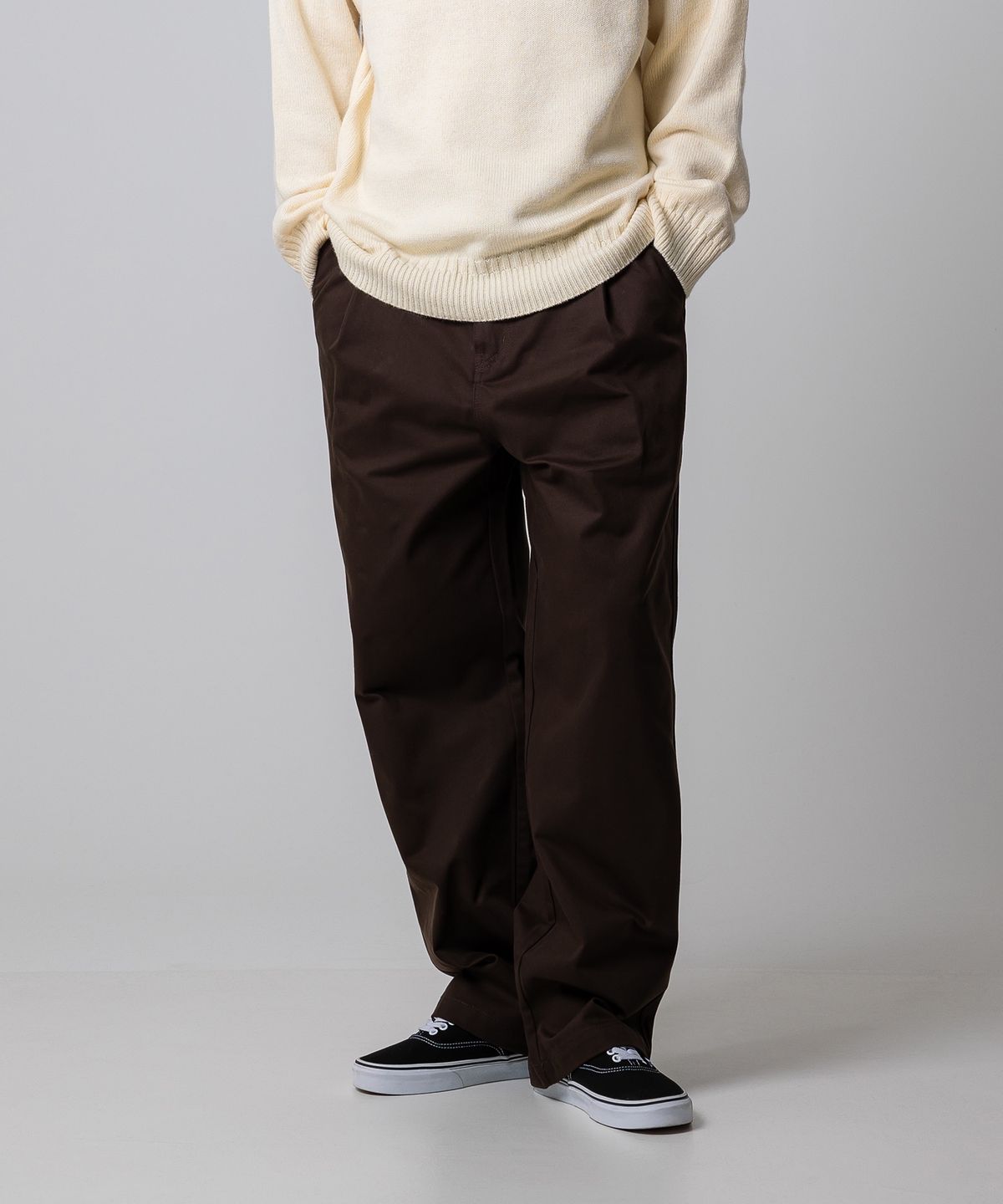 디키즈(DICKIES) 릴렉스드 원턱 치노 팬츠 Brown