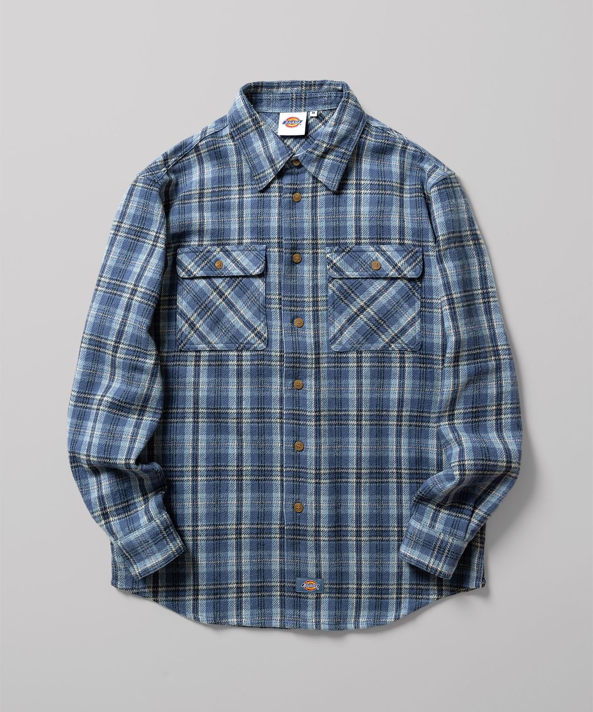 디키즈(DICKIES) 코튼 플란넬 셔츠 Skyblue