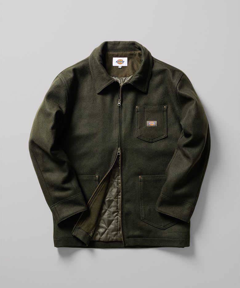 울 집업 초어 재킷 Olive