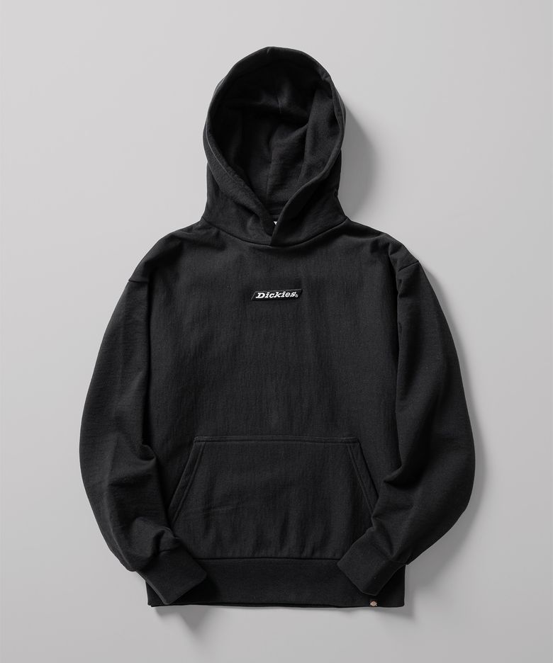루즈핏 배너 로고 후드 Black