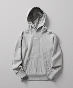 루즈핏 배너 로고 후드 Melange Gray