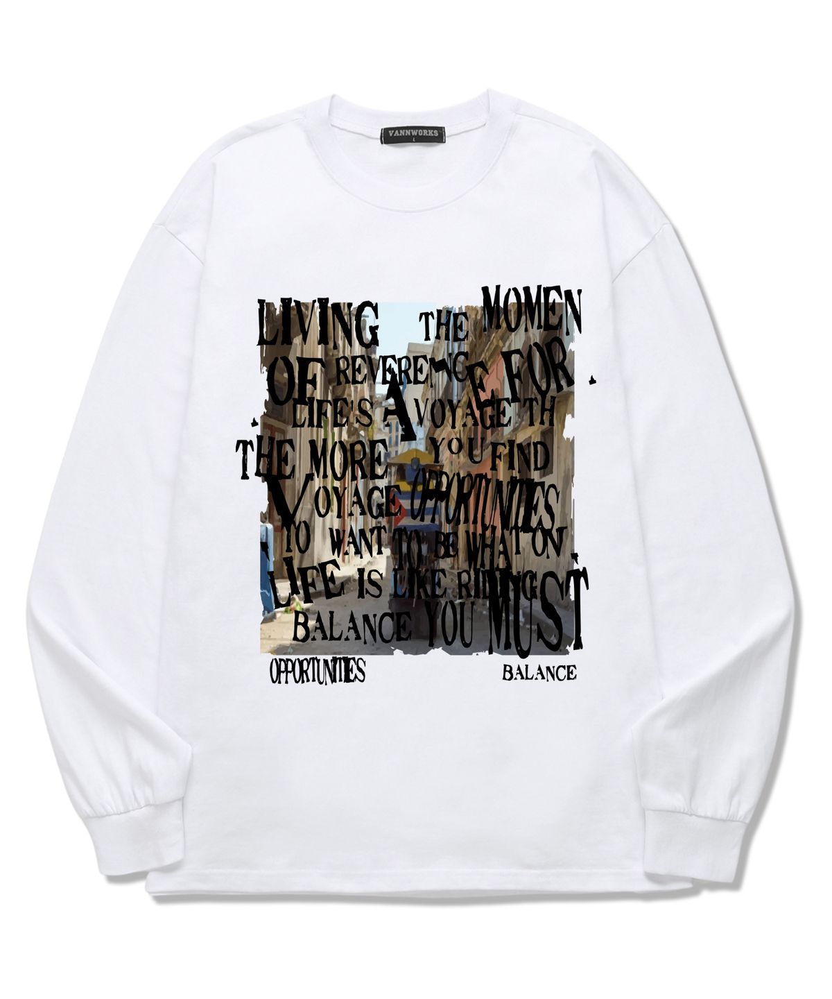 밴웍스(VANNWORKS) COLOR BALANCE TYPO 롱슬리브 (VLS0098) 화이트