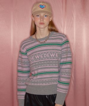 스트라이프 니트_그레이