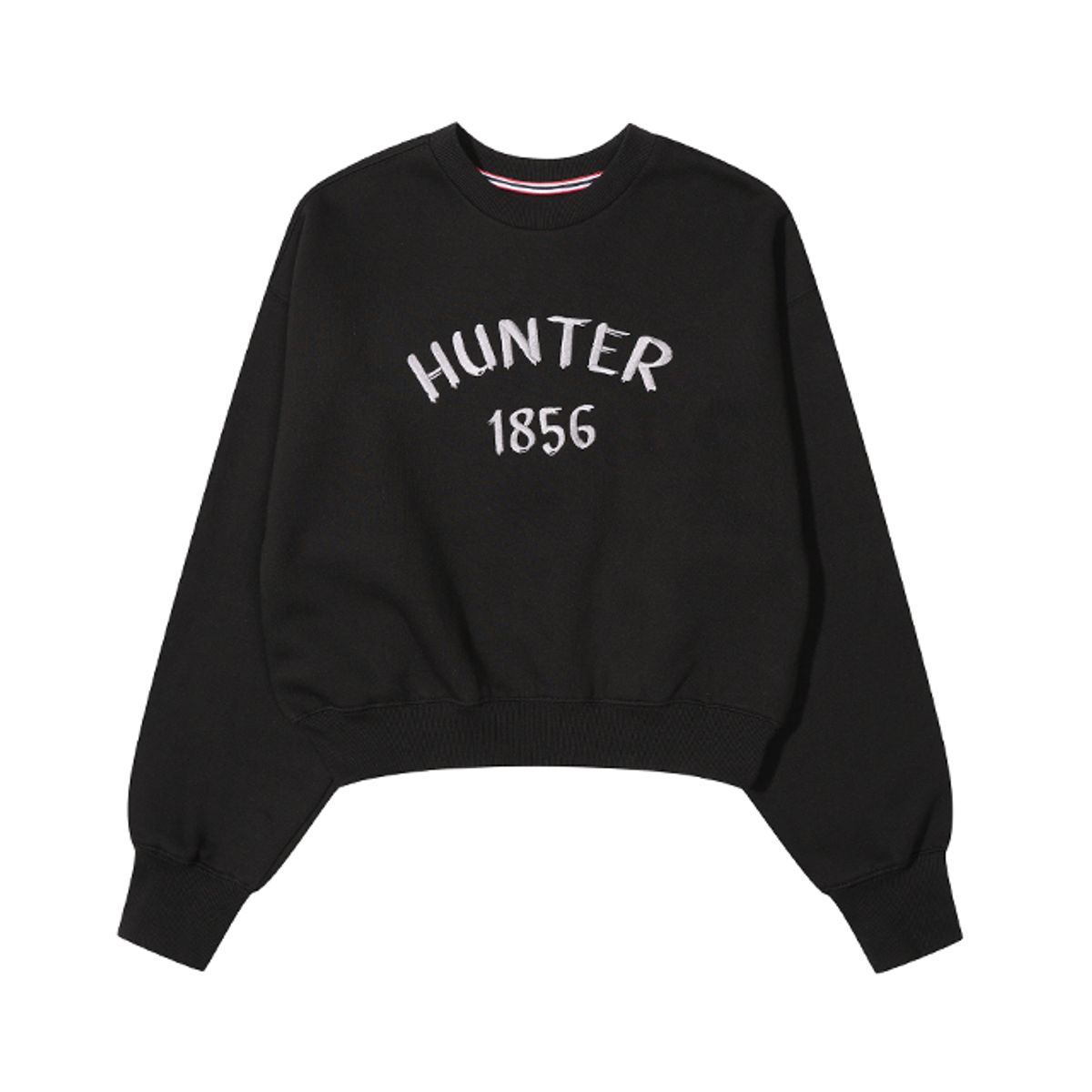 헌터(HUNTER) [WOMEN] 1865 로고 스웨트셔츠 - 블랙 HBW0004AMZBLK