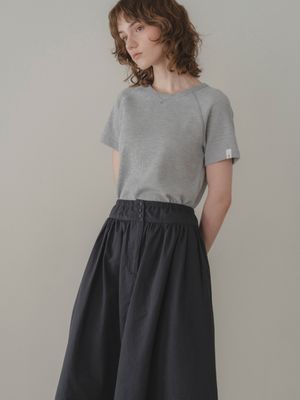 Waffle half t-shirt (gray)