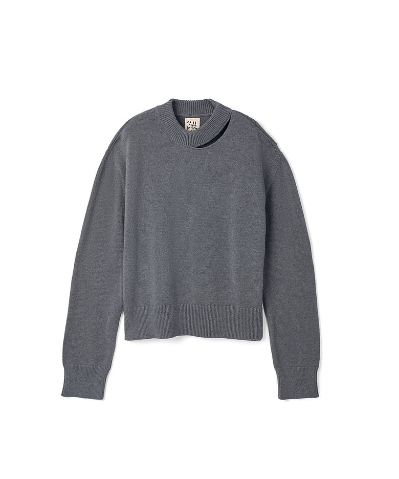Melange Knit Sweater Medium Grey