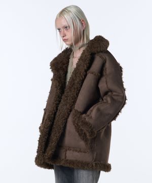 SHEARLING SINGLE COAT [BROWN]