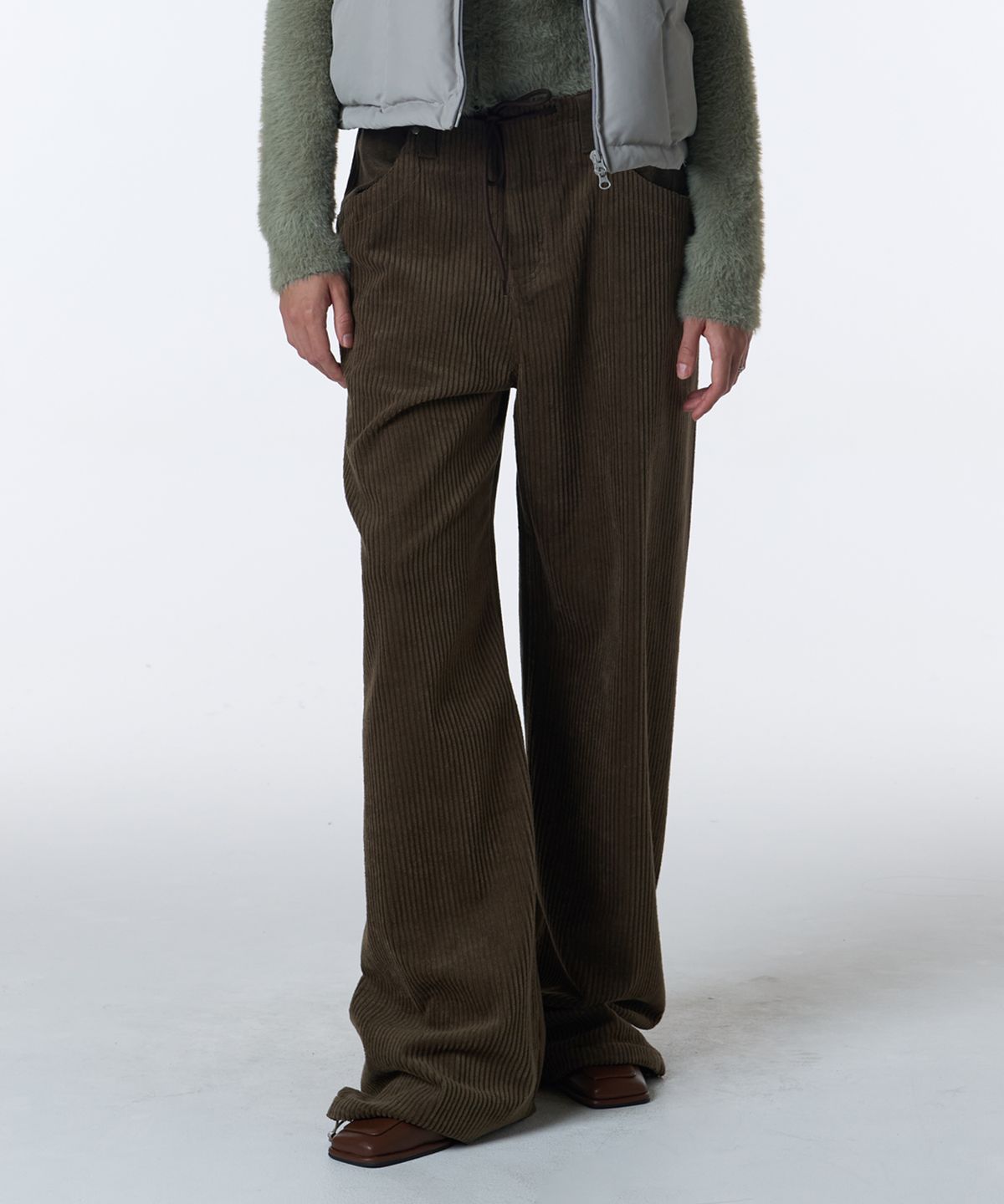 오디너리 홀리데이(ORDINARY HOLIDAY) CORDUROY WIDE PANTS [BROWN]