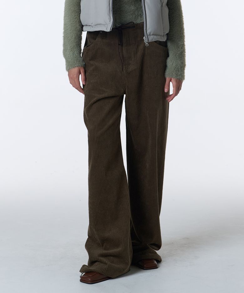 CORDUROY WIDE PANTS [BROWN]