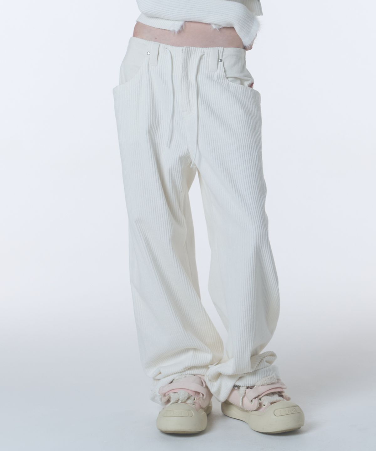 오디너리 홀리데이(ORDINARY HOLIDAY) CORDUROY WIDE PANTS [IVORY]