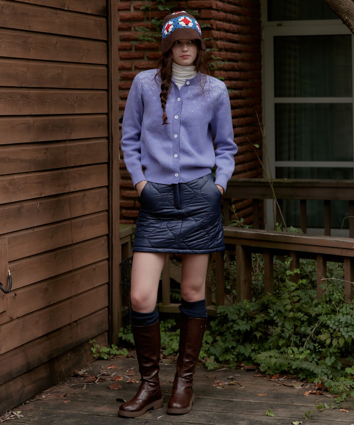 스튜디오앤파르크(STUDIO&PARC) Onion Quilting Padding Skirt_Navy