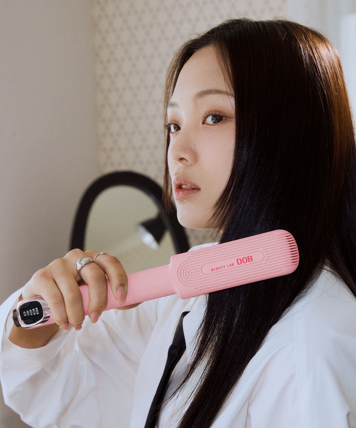 디오비(DOB) 와이드스틱 러블리핑크 판고데기 프리볼트 물결 웨이브