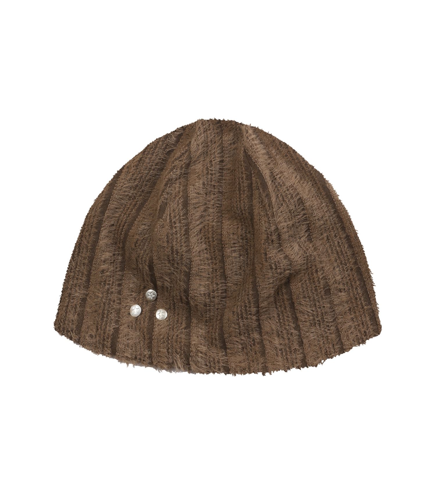 │bauf│ Star Rivet Fluffy Beanie Brown BH24FW-UBRN1 MUSINSA | BAUF Star Rivet Fluffy Beanie [Brown]