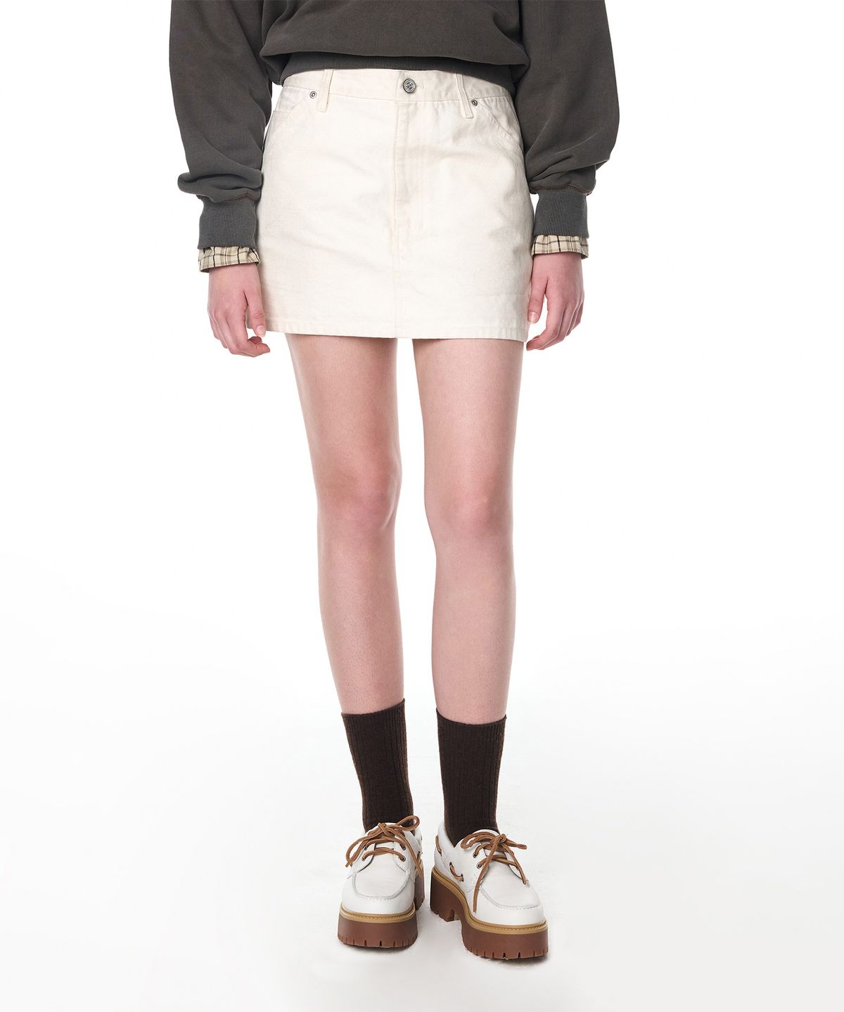 그로브(GROVE) RENDER WORK SKIRT (2COLOR)