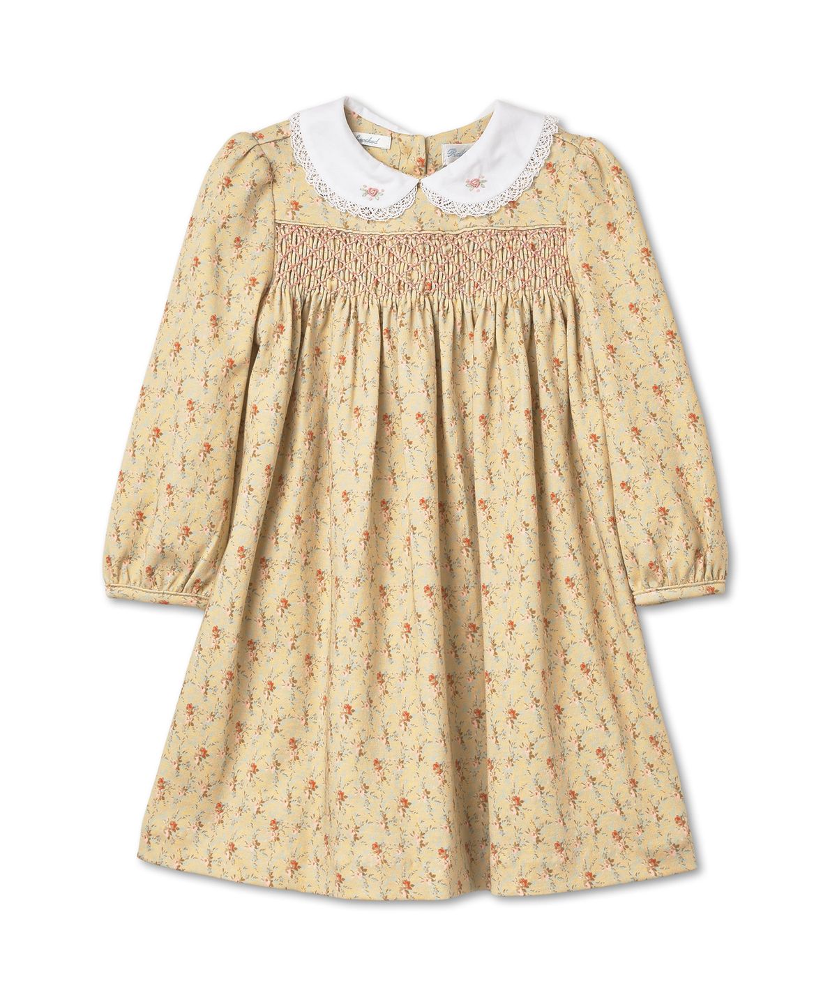 폴로 랄프 로렌 칠드런(POLO RALPH LAUREN CHILDREN) 핸드 스모킹 코튼 드레스 앤 블루머-브라운