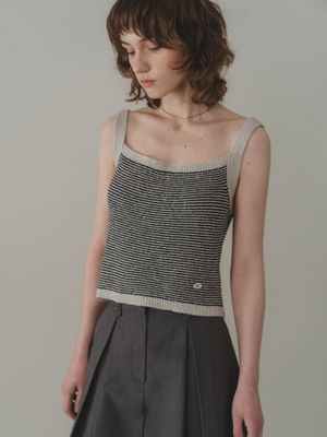 Chocochip knit sleeveless (oreo stripe)