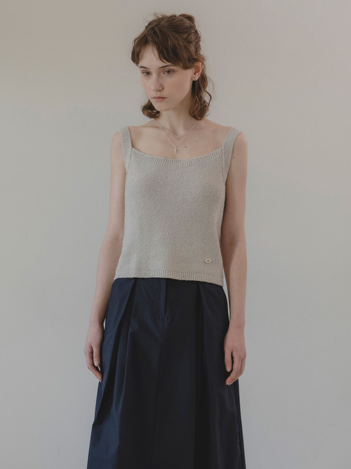 더미튼(THEMITTEN) Chocochip knit sleeveless (gray)