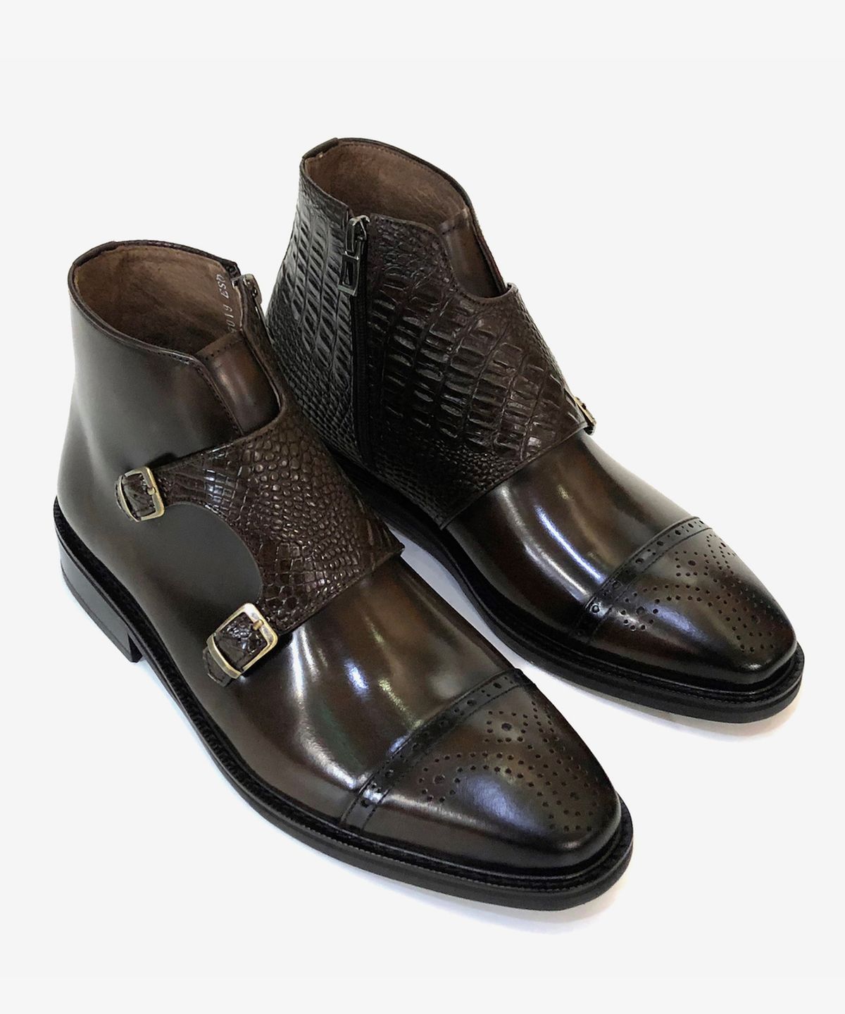 조앤슈(JOENSHOE) 하모닉 크로커 더믈몽크 미들부츠