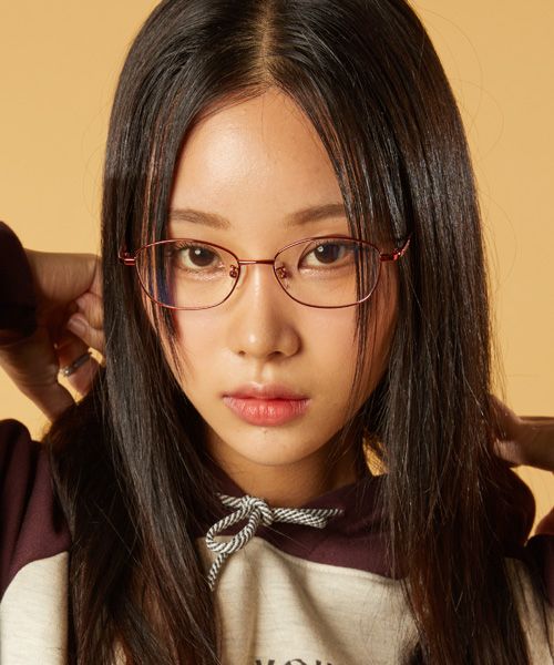 MUSINSA KOLEAT WOMEN Titanium Geek Chic Red Horn Rim Blue Light