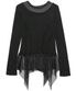 Layered Lace Frill Long Sleeve (FL-137_Black)