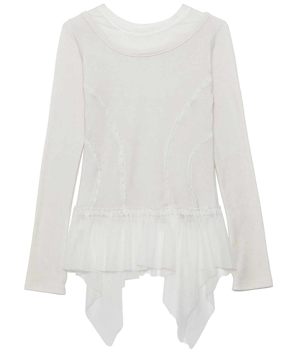 플레어업(FLAREUP) Layered Lace Frill Long Sleeve (FL-137_Cream)