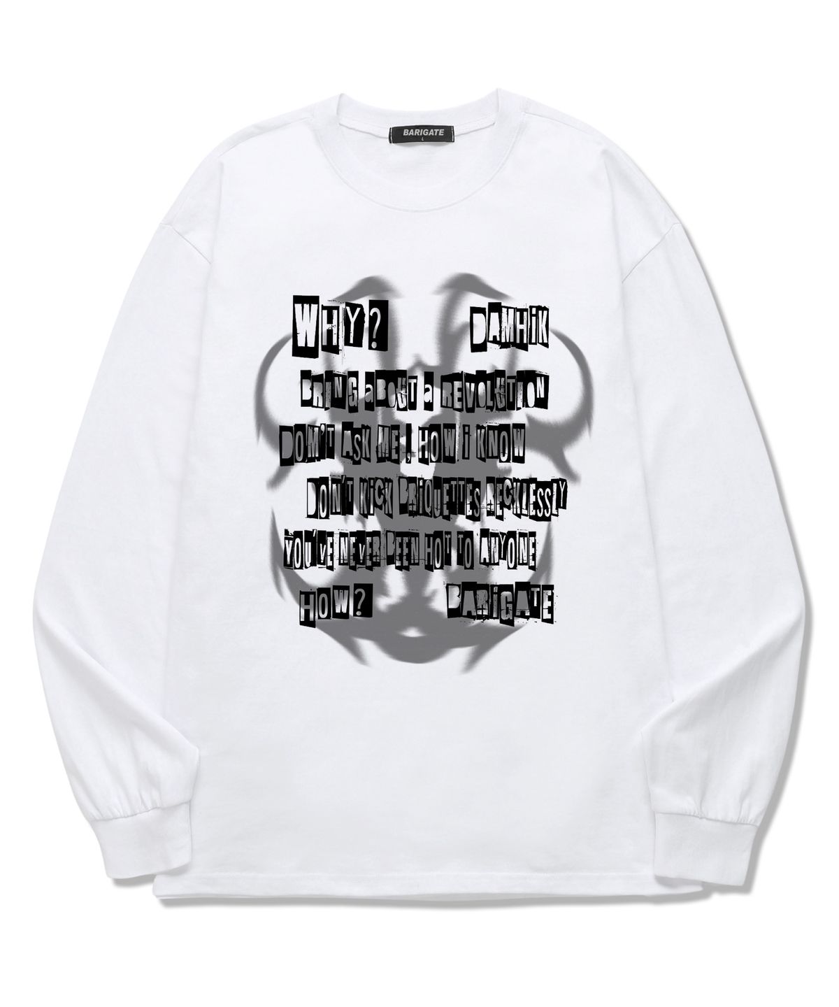 바리게이트(BARIGATE) FONT BLUR 롱슬리브 (BLS010) 화이트