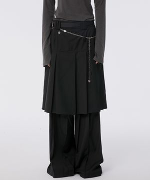 Pleats Midi Skirt (FL-243_Black)