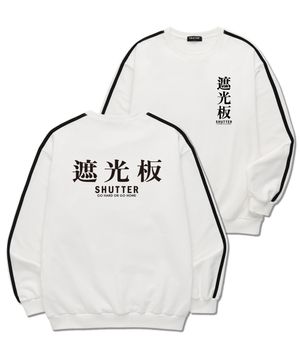 TEXT LOGO VER.2 소매 테잎 맨투맨 (SLS019) 화이트