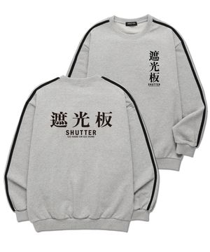 TEXT LOGO VER.2 소매 테잎 맨투맨 (SLS019) 멜란지그레이