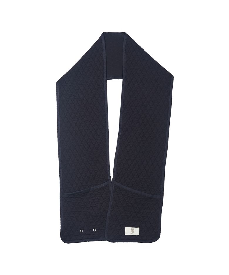 VINTAGE DIA-QUILTING POCKET MUFFLER (Black)