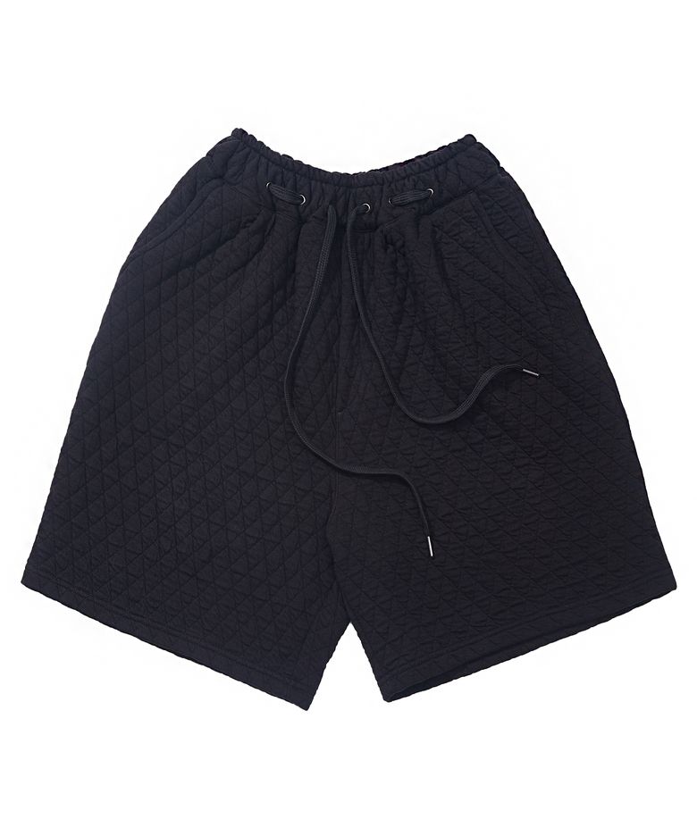 VINTAGE DIA-QUILTING WIDE 1/2 PANTS (Black)