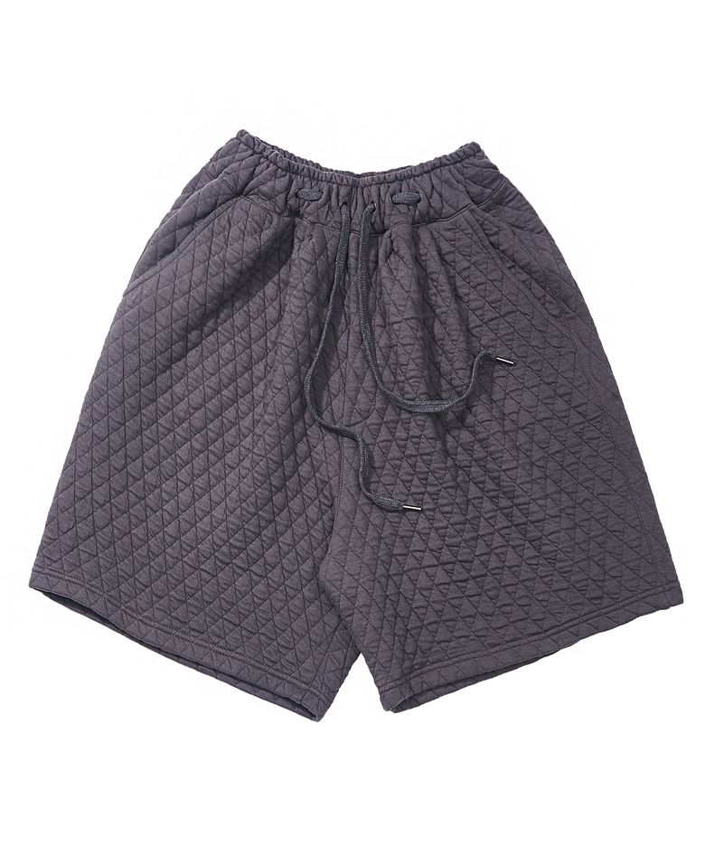 VINTAGE DIA-QUILTING WIDE 1/2 PANTS (Charcoal)