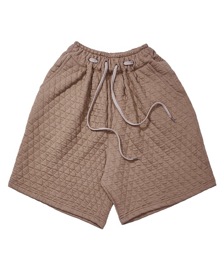 VINTAGE DIA-QUILTING WIDE 1/2 PANTS (Beige)
