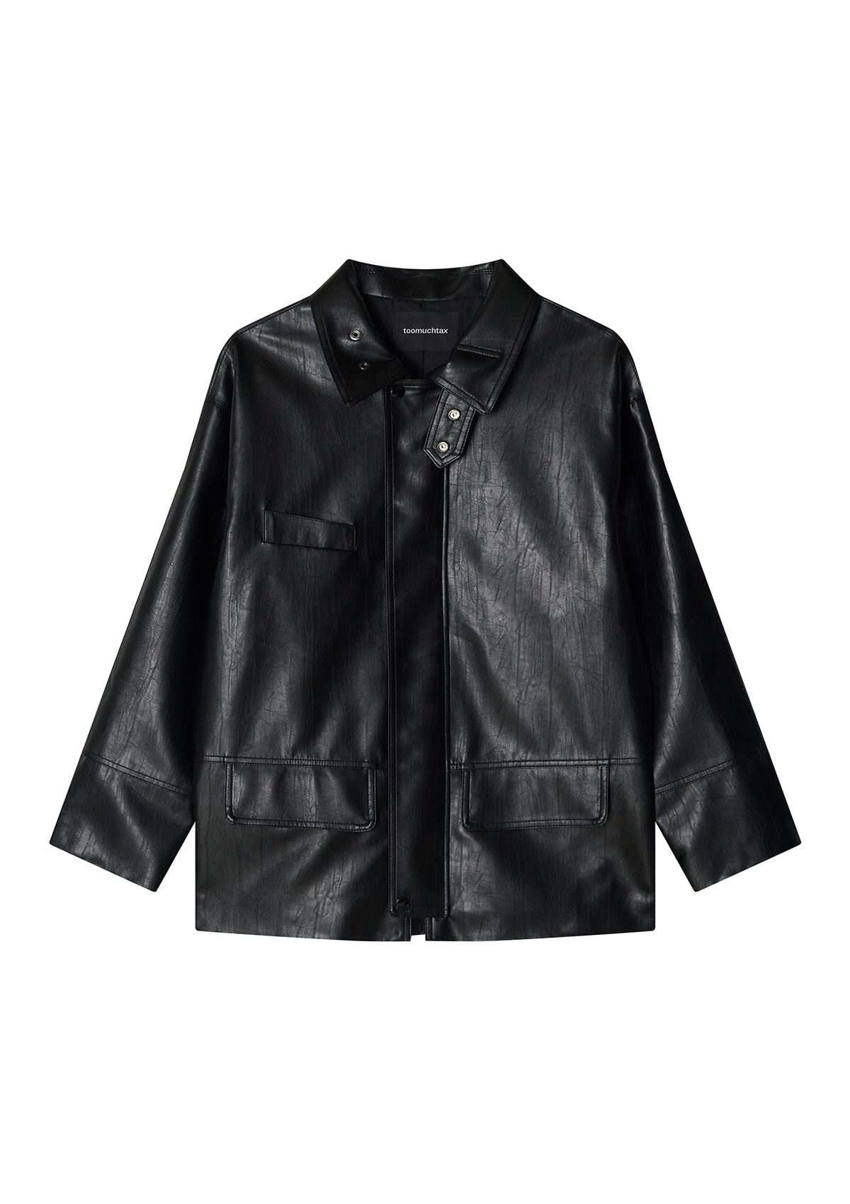 투머치택스(TOOMUCHTAX) FAUX LEATHER JACKET (BLACK)