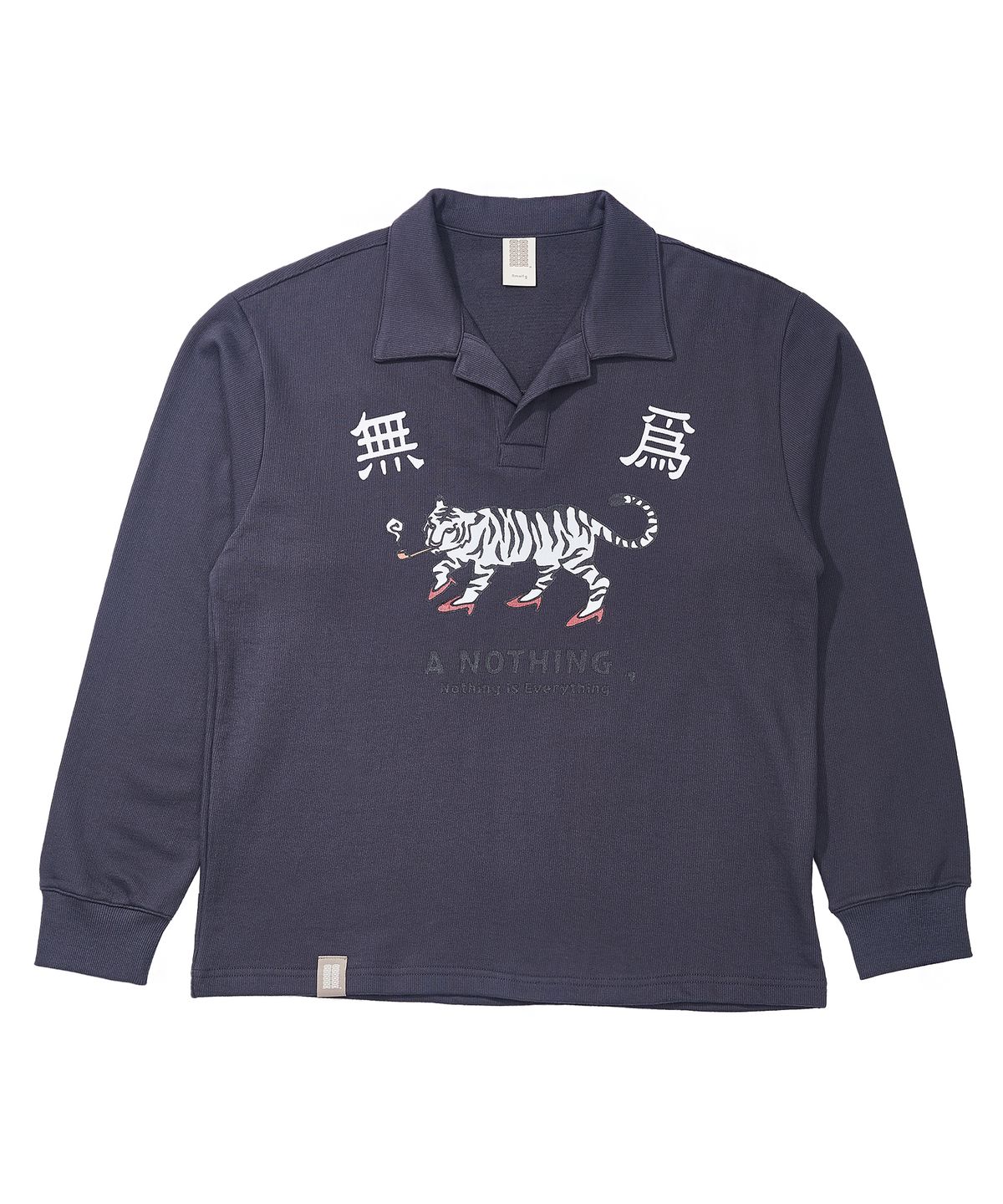 어낫띵(A NOTHING) MU-WI PIN-KNIT COLLAR-TEE (Charcoal)