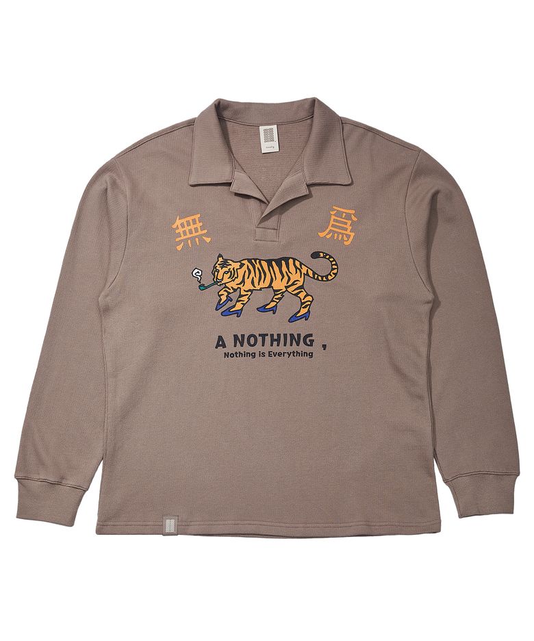 MU-WI PIN-KNIT COLLAR-TEE (Beige)