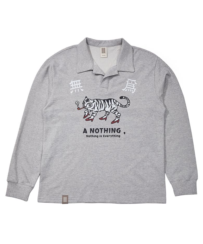 MU-WI PIN-KNIT COLLAR-TEE (Gray)
