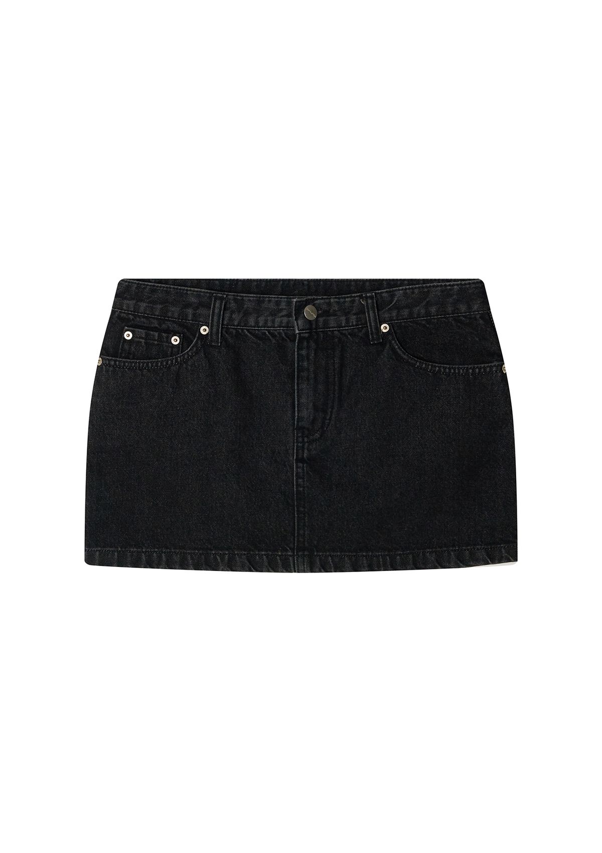 투머치택스(TOOMUCHTAX) DENIM MINI SKIRT (BLACK)