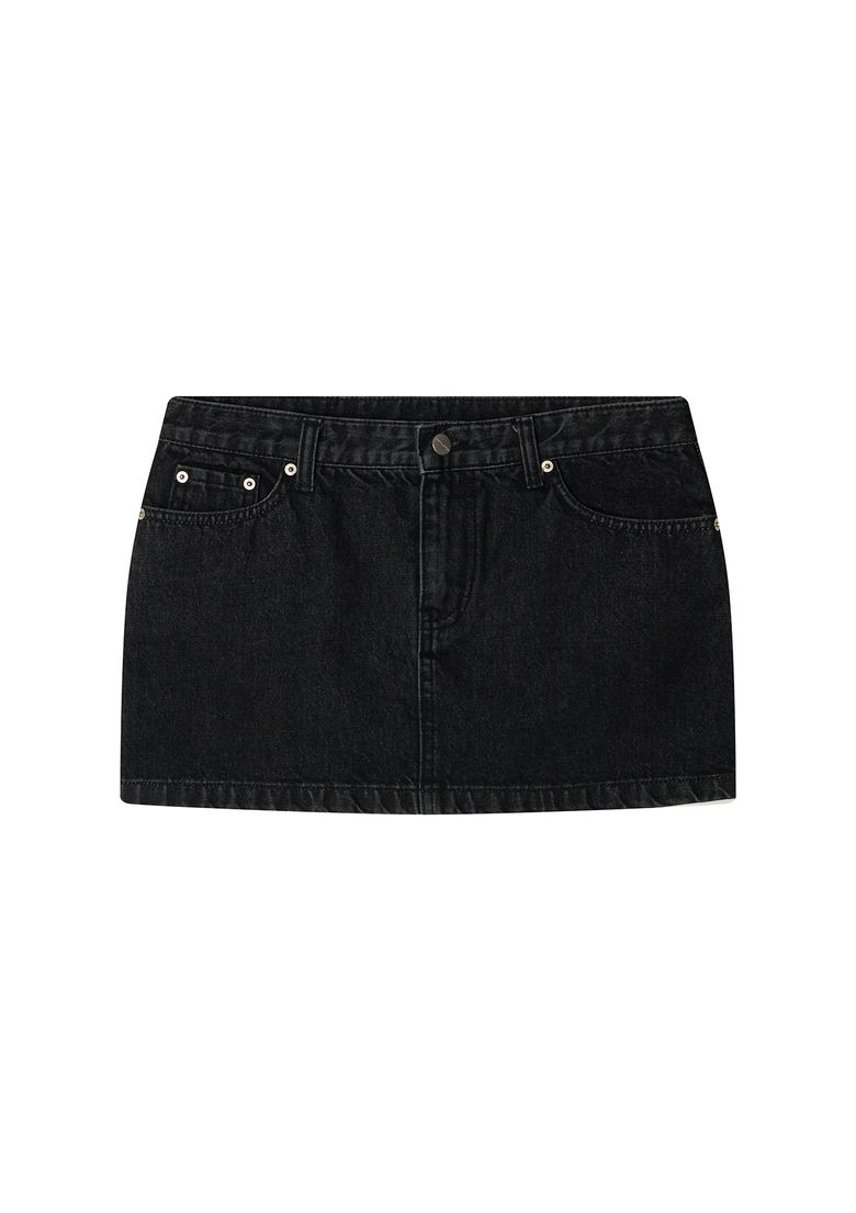 DENIM MINI SKIRT (BLACK)