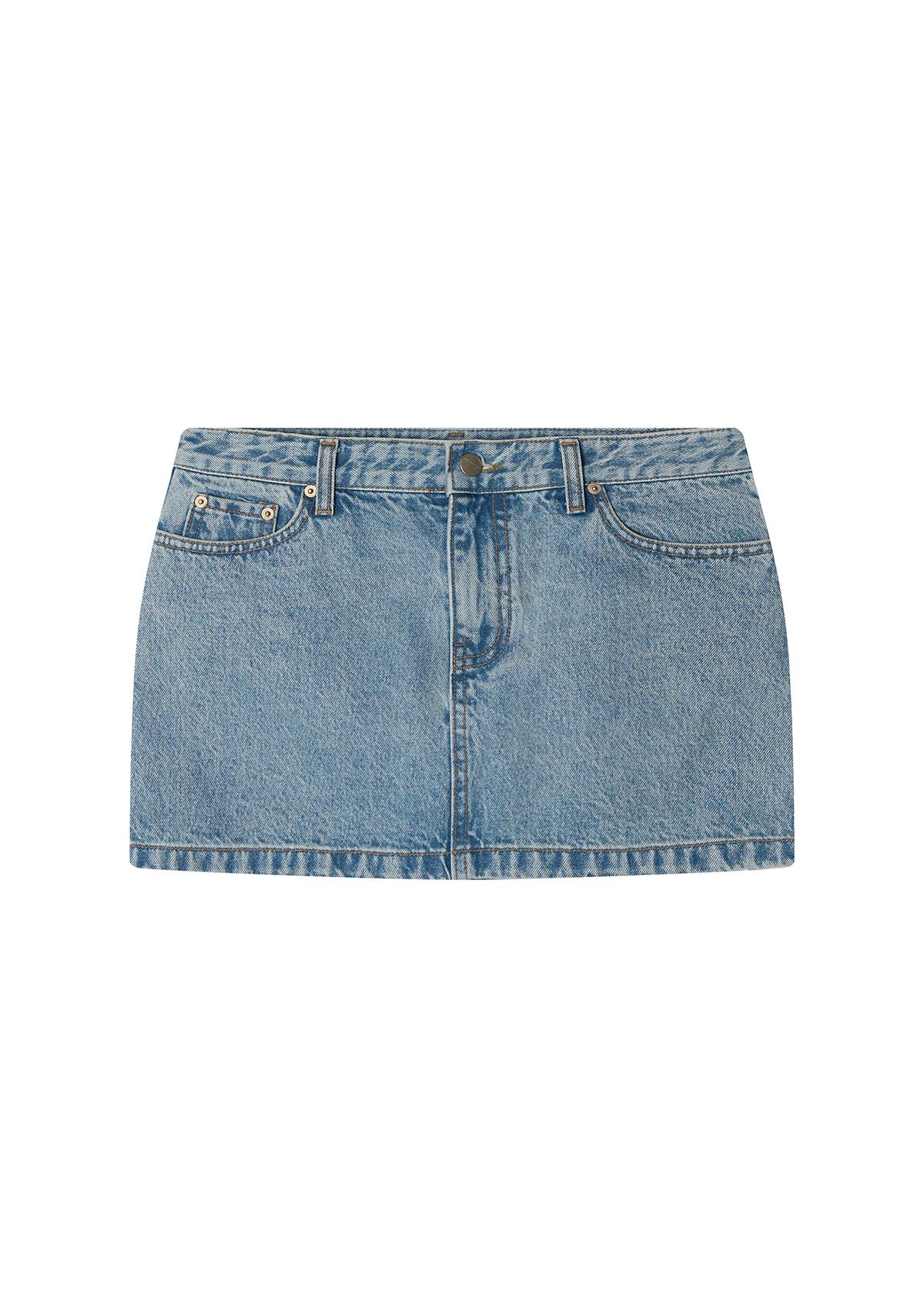 투머치택스(TOOMUCHTAX) DENIM MINI SKIRT (LIGHT BLUE)