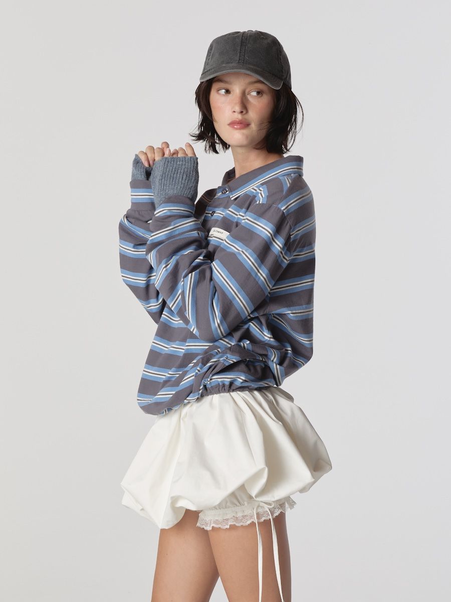 MUSINSA | GLOWNY TERRY PK LONG SLEEVE (CHARCOAL)
