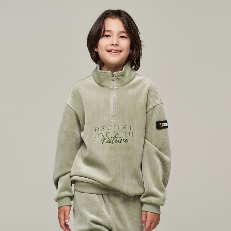 K244USW990 코듀로이 반집업 맨투맨 LIGHTKHAKI