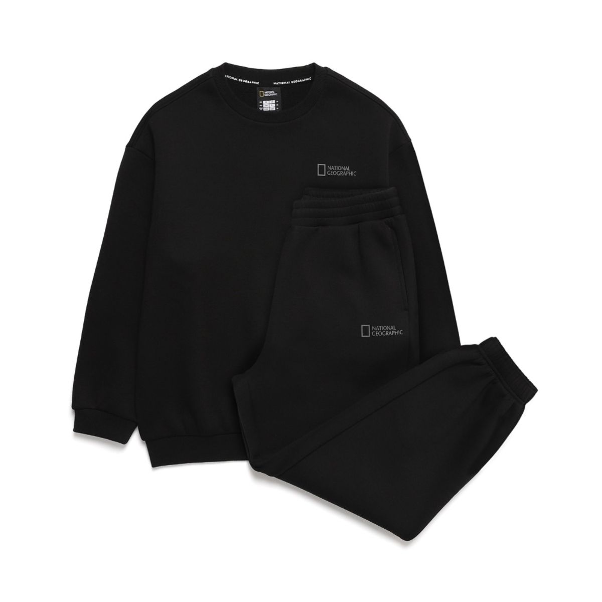 내셔널지오그래픽 키즈(NATIONAL GEOGRAPHIC KIDS) K244UPB910 맨투맨/팬츠 SET (기모) CARBONBLACK