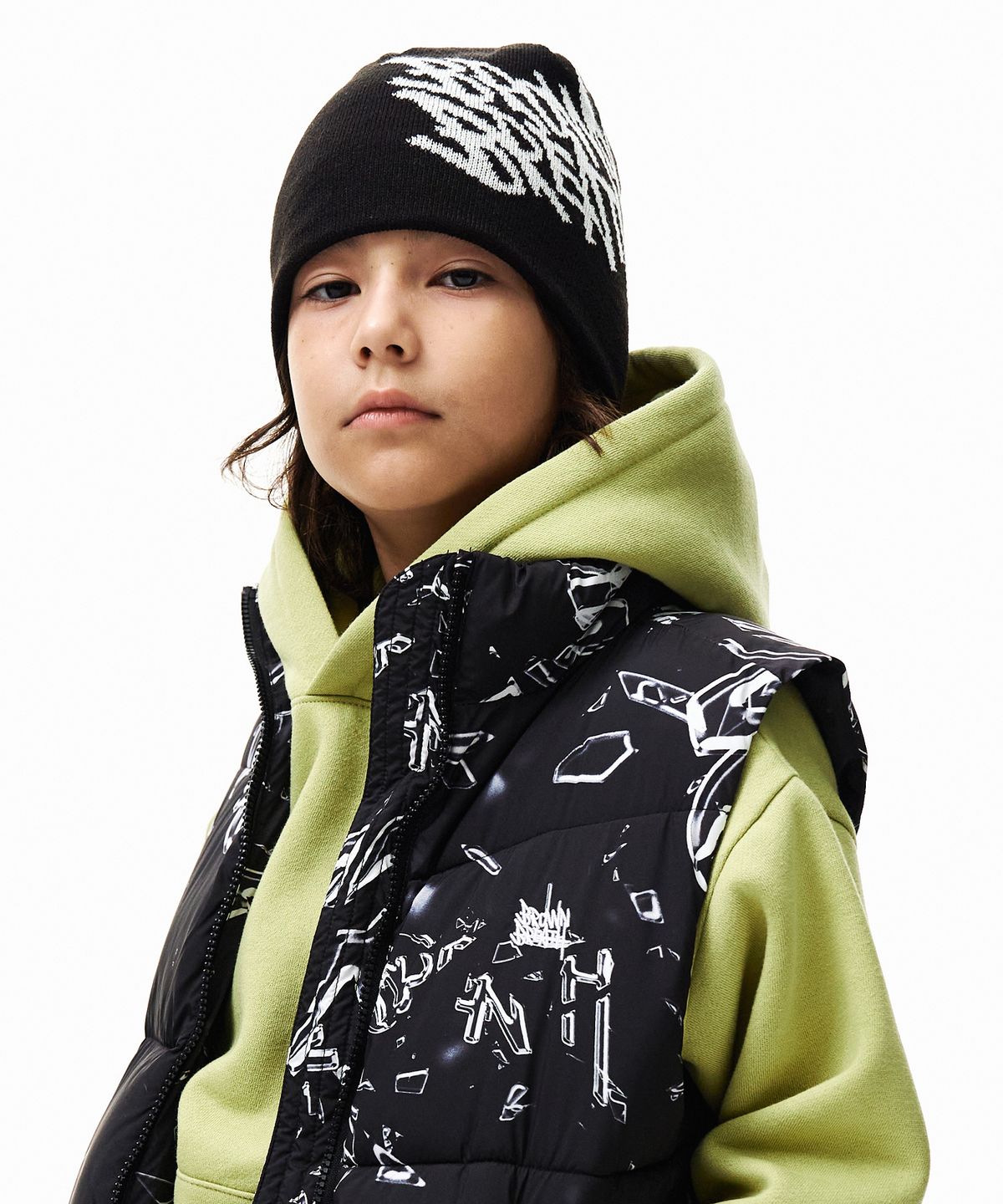 브라운브레스 키즈(BROWNBREATH KIDS) KIDS BIG TAG BEANIE - BLACK