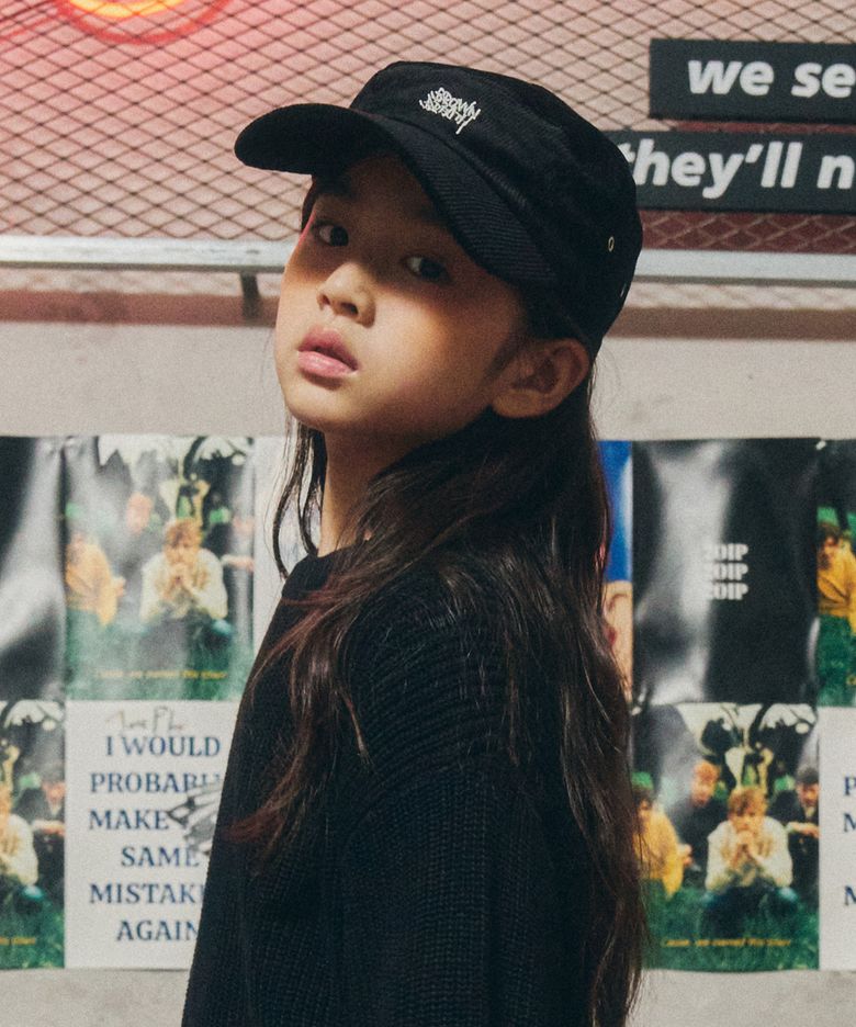 KIDS TAG CORDUROY CAMP CAP - BLACK