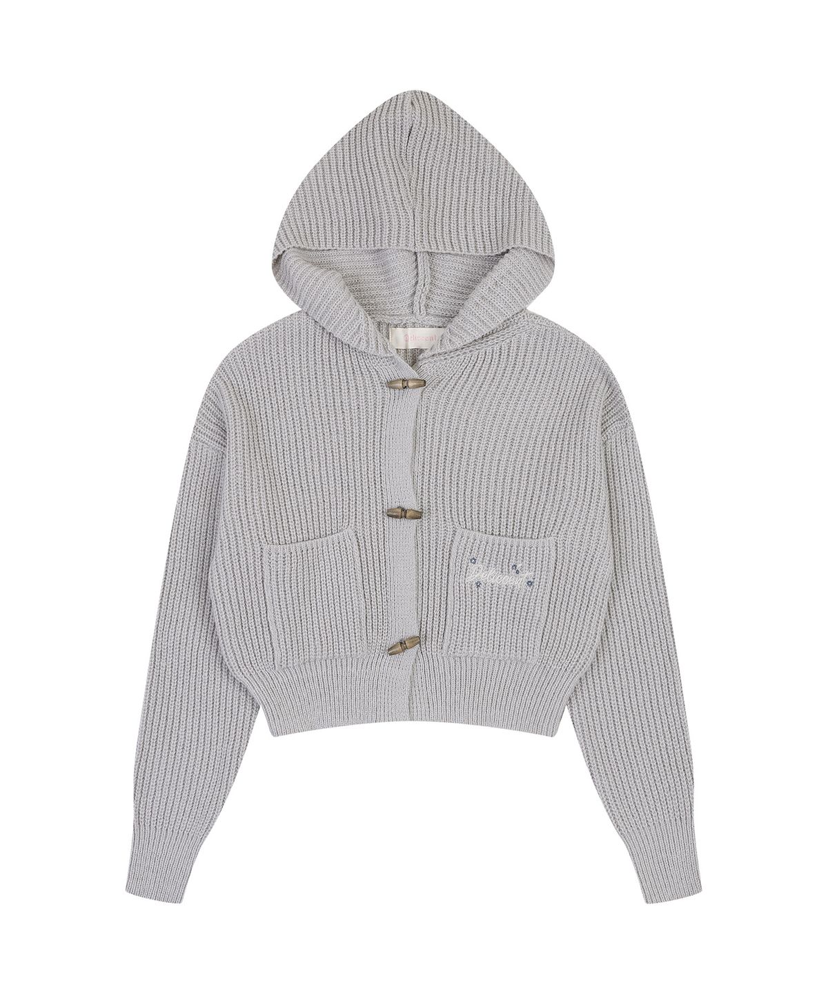 델리센트(DELICCENT) 후드 포켓 더플 가디건 [LIGHT GRAY]