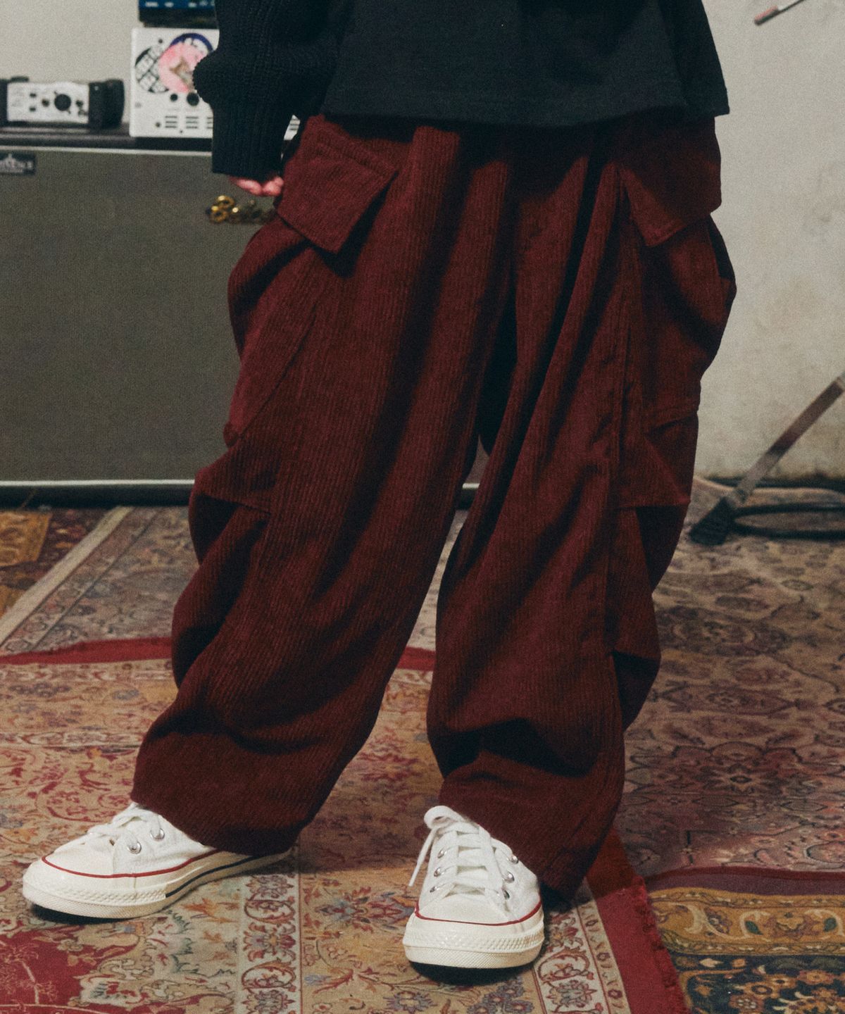 브라운브레스 키즈(BROWNBREATH KIDS) KIDS TAG CORDUROY POCKET PANTS - BURGUNDY