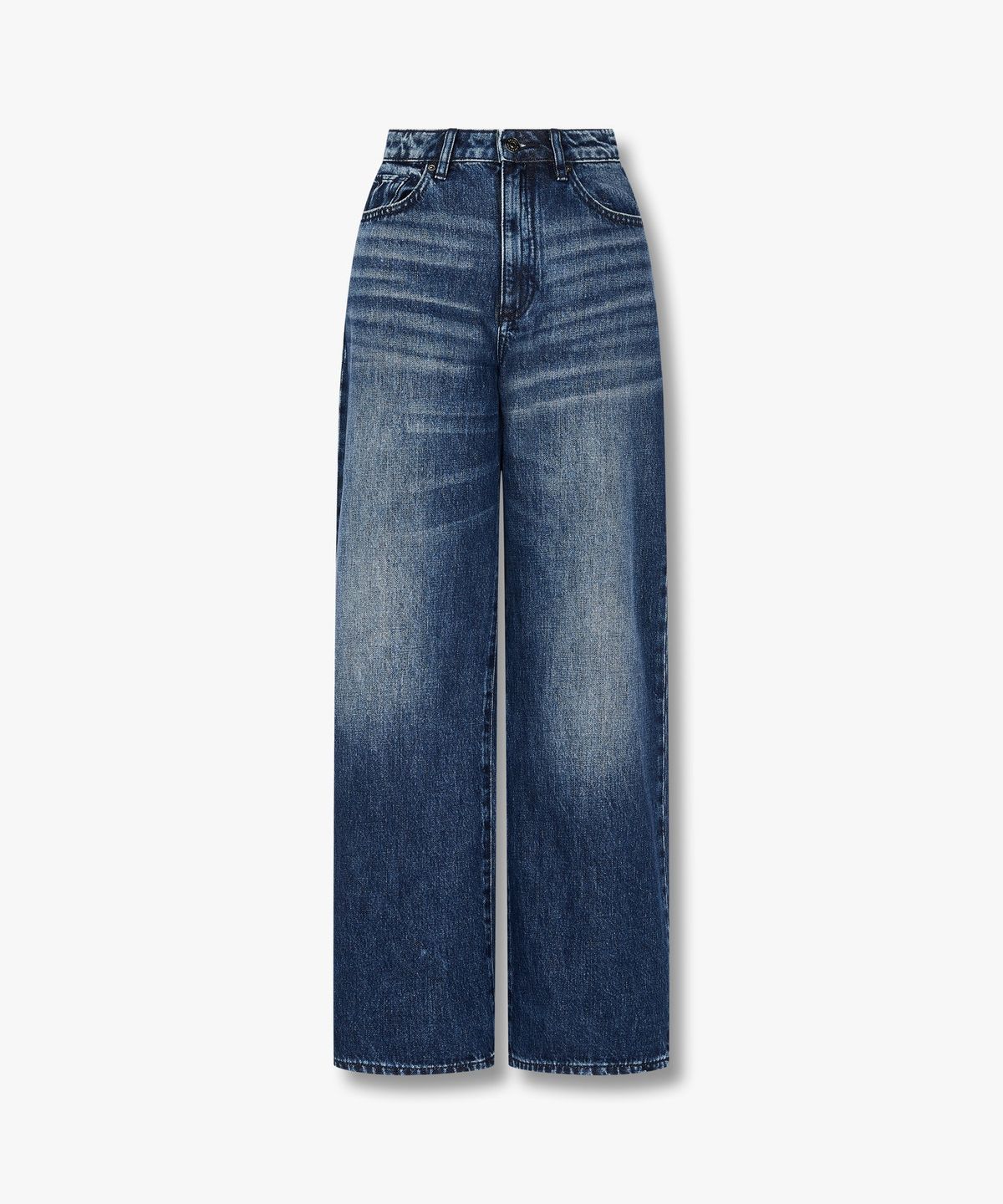 아르마니 익스체인지(ARMANI EXCHANGE) 여성 워시드 릴랙스트 핏 데님 팬츠_블루 A424340504
