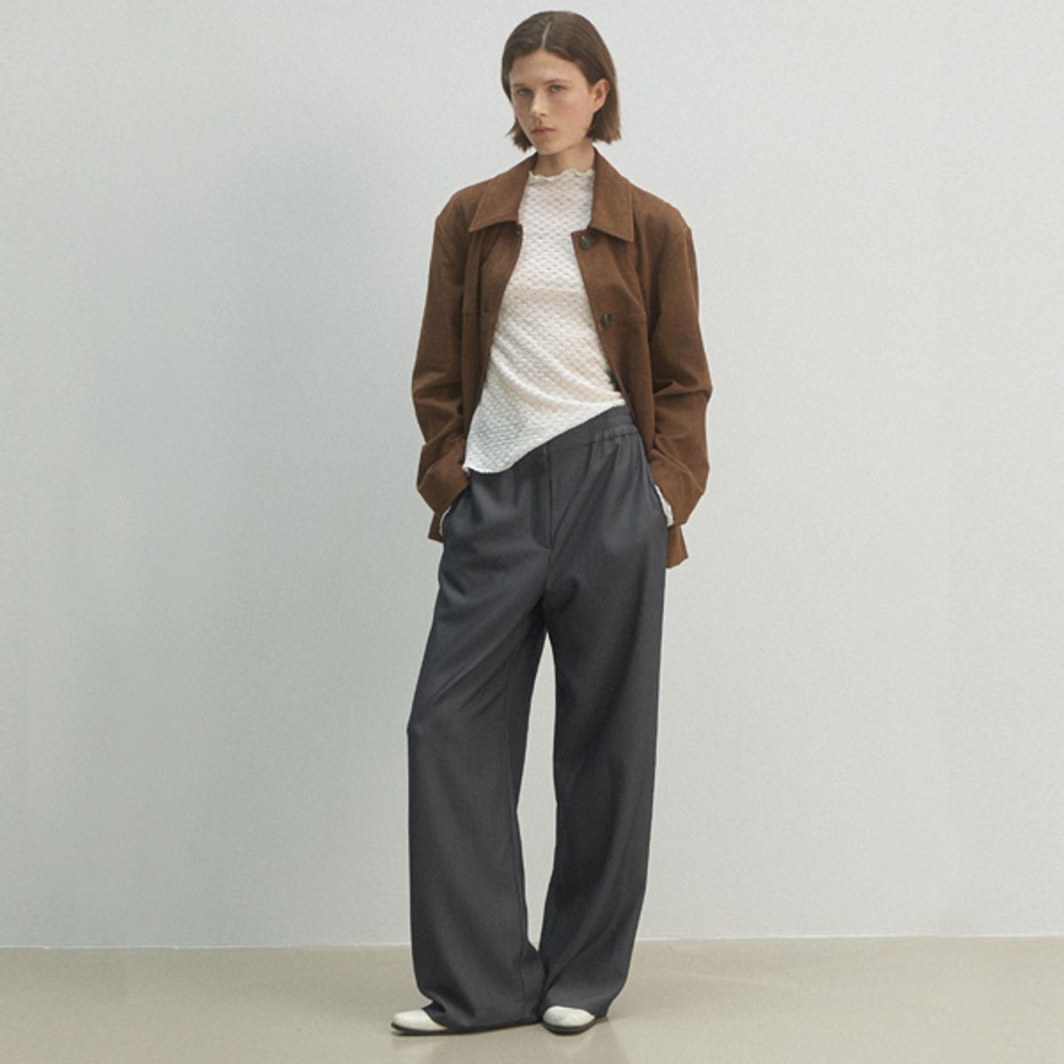 아틀리에 나인(ATELIER NAIN) SOFT WOOL STRIGHT BANDING PANTS(PT-5595)