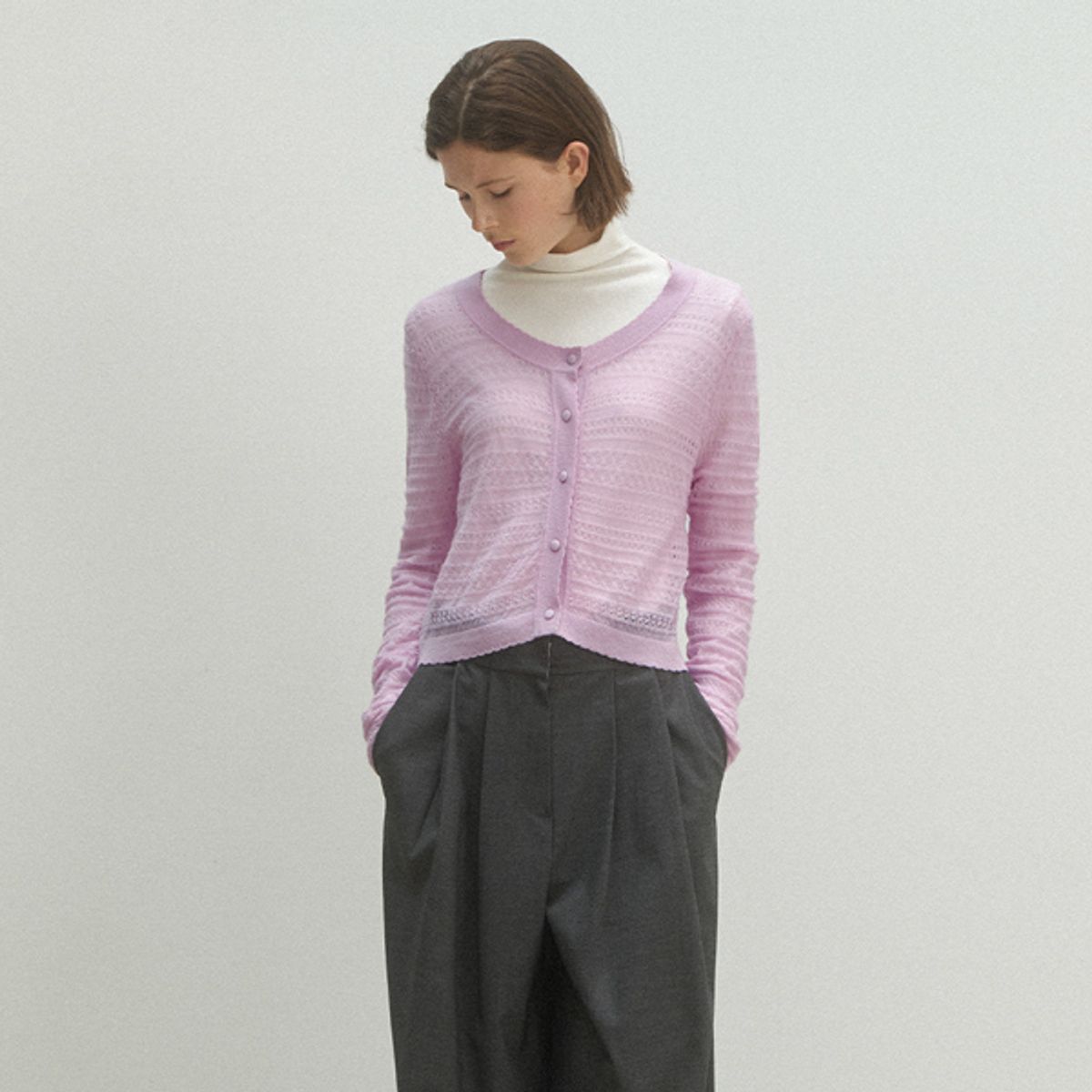아틀리에 나인(ATELIER NAIN) SKASHI PUNCHING ALPACA CARDIGAN(CD-2139)